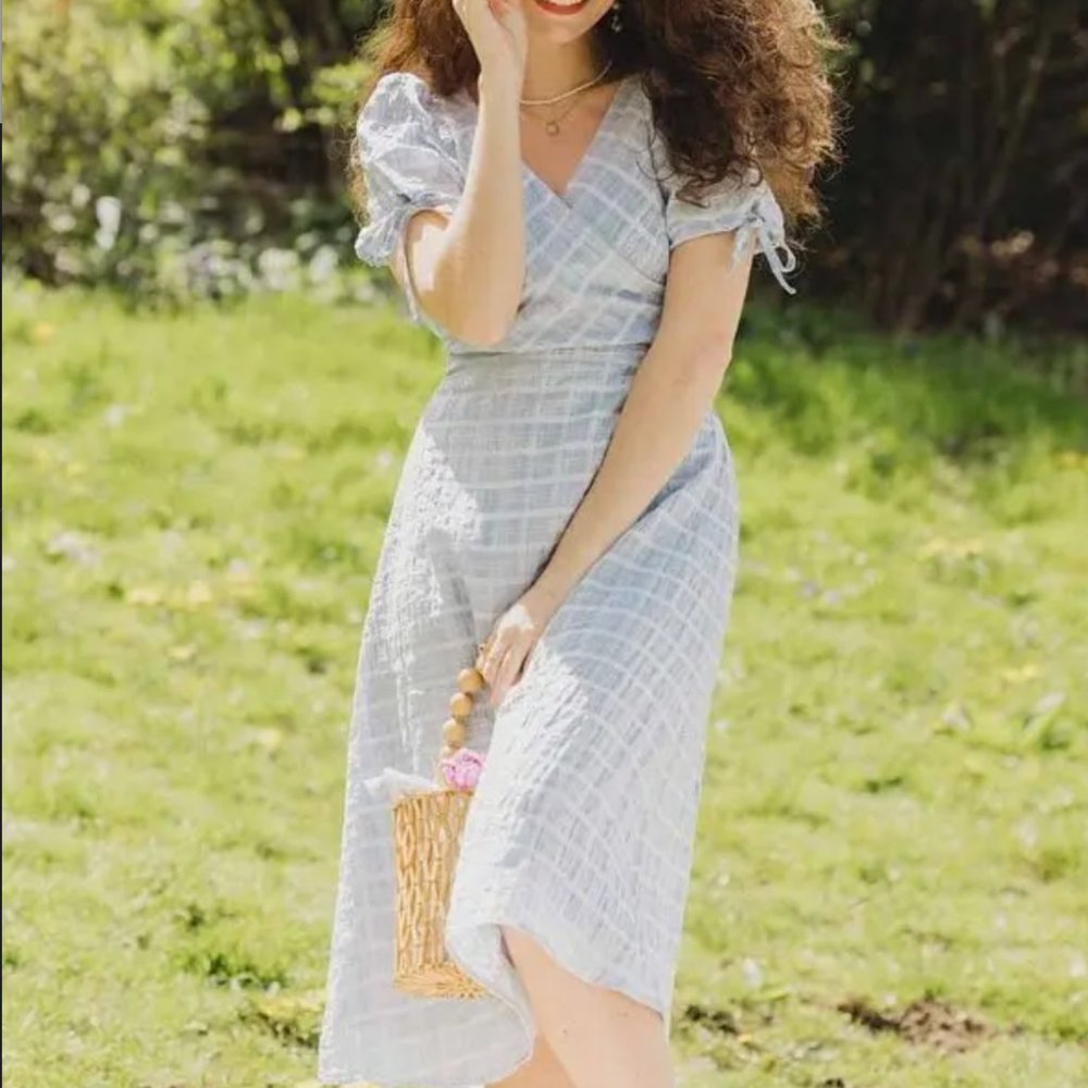 Petite Studio Lottie Dress Blue Gingham [Size S]